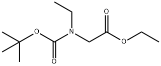 N-(叔丁氧基羰基)-N-乙基甘氨酸乙酯, 222641-11-4, 结构式