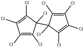 1,1',2,2',3,3',4,4',5,5'-デカクロロ-1,1'-ビ[シクロペンタ-2,4-ジエン] 化学構造式