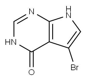 5-ブロモ-3,7-ジヒドロ-4H-ピロロ[2,3-D]ピリミジン-4-オン 化学構造式