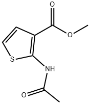 2-(アセチルアミノ)-3-チオフェンカルボン酸メチル 化学構造式
