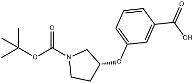 (R)-1-BOC-3-(3-羧基-苯氧基)吡咯烷 结构式