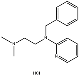 N,N-二甲基-N′-(苯基甲基)-N′-2-吡啶基-1,2-乙二胺X盐酸盐 结构式