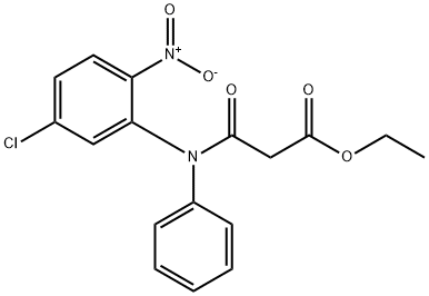 3-[(5-クロロ-2-ニトロフェニル)フェニルアミノ]-3-オキソプロパン酸エチル 化学構造式