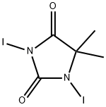 1,3-ジヨード-5,5-ジメチルイミダゾリジン-2,4-ジオン 化学構造式