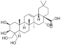 2β,3β,16α,23,24-Pentahydroxyolean-12-en-28-oic acid Structure