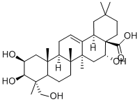 (4R)-2β,3β,16α,23-テトラヒドロキシオレアナ-12-エン-28-酸 化学構造式