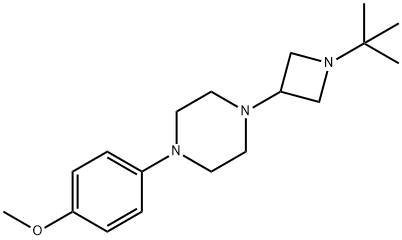 N-叔丁基-3-(对甲氧基苯基哌嗪)氮杂环丁烷, 223381-87-1, 结构式