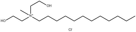 N,N-ビス(2-ヒドロキシエチル)-N-メチル-1-ドデカンアミニウム·クロリド 化学構造式