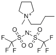 1-ブチル-1-メチルピロリジニウムビス(トリフルオロメタンスルホニル)イミド 化学構造式