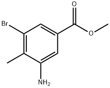 3-氨基-5溴-4-甲基苯甲酸甲酯 结构式