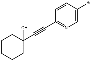 5-bromo-2-[2-(1-hydroxycyclohexyl)ethynyl]pyridine Struktur