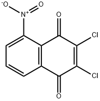 2,3-ジクロロ-5-ニトロ-1,4-ナフトキノン 化学構造式