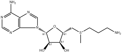 3-aminopropyl-[[5-(6-aminopurin-9-yl)-3,4-dihydroxy-oxolan-2-yl]methyl]-methyl-sulfonium Structure