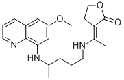 (3E)-3-[1-[4-[(6-methoxyquinolin-8-yl)amino]pentylamino]ethylidene]oxolan-2-one Structure