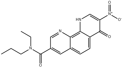 N-乙基-7,10-二氢-8-硝基-7-氧代-N-乙基-1,10-菲罗啉-3-甲酰胺,223666-07-7,结构式