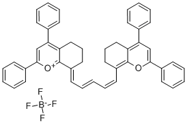 8-(5-(6,7-DIHYDRO-2,4-DIPHENYL-5H-1-BENZOPYRAN-8-YL)-2,4-PENTADIENYLIDENE)-5,6,7,8-TETRAHYDRO- 2,4-DIPHENYL-1-BENZOPYRYLIUM TETRAFLUOROBORATE 结构式