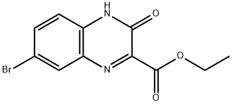 7-ブロモ-3-オキソ-3,4-ジヒドロキノキサリン-2-カルボン酸エチル 化学構造式