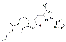 4,5,6,7-Tetrahydro-1-[[3-methoxy-5-(1H-pyrrol-2-yl)-2H-pyrrol-2-ylidene]methyl]-4-methyl-5-(1-methylpentyl)-2H-isoindole 结构式