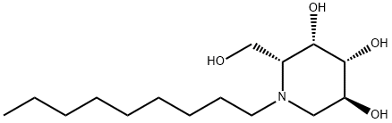 N-(N-ノニル)デオキシガラクトノジリマイシン 化学構造式