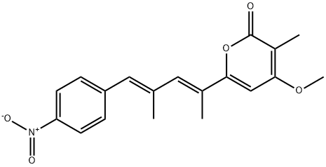 6-[(1E,3E)-1,3-Dimethyl-4-(4-nitrophenyl)-1,3-butadienyl]-4-methoxy-3-methyl-2H-pyran-2-one Struktur