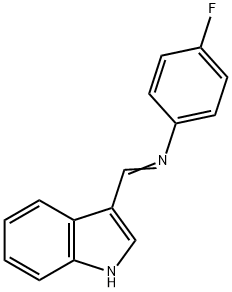 3-[N-(p-フルオロフェニル)ホルムイミドイル]-1H-インドール 化学構造式