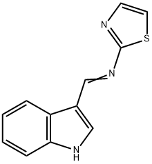 3-[N-(2-チアゾリル)ホルムイミドイル]-1H-インドール 化学構造式