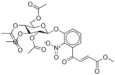 (2E)-4-[2-Nitro-3-[(2,3,4,6-tetra-O-acetyl-β-D-glucopyranosyl)oxy]phenyl]-4-oxo-2-butenoic Acid Methyl Ester 化学構造式