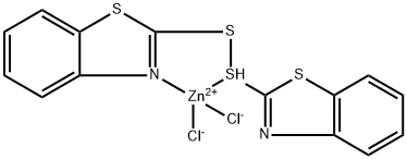 二氯[2,2'-二硫代双[苯并噻唑]]锌,22405-83-0,结构式