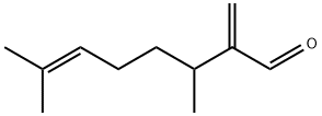 3,7-二甲基-2-亚甲-6-辛烯醛, 22418-66-2, 结构式