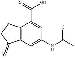 6-acetaMido-1-oxo-2,3-dihydro-1H-indene-4-carboxylic acid 化学構造式