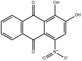 4-ニトロ-1,2-ジヒドロキシ-9,10-アントラキノン 化学構造式