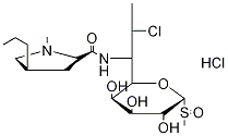 7-クロロ-1,6,7,8-テトラデオキシ-6-[[[(2S)-1-メチル-4β-プロピル-2α-ピロリジニル]カルボニル]アミノ]-1-(メチルスルフィニル)-α-L-threo-D-galacto-オクトピラノース 化学構造式