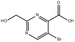 5-bromo-2-(hydroxymethyl)pyrimidine-4-carboxylic acid, 22433-10-9, 结构式