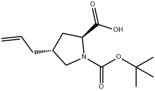 反-N-BOC-4-烯丙基-L-脯氨酸 结构式