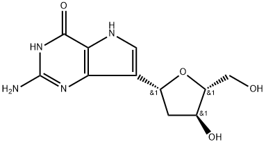 9-DEAZA-2'-DEOXYGUANOSINE (2-AMINO-7-(BETA-D-2-DEOXYRIBOFURANOSYL)PYRROLO[3,2-D]PYRIMIDIN-4-ONE) Struktur