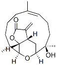 (3aS,5S,6R,9E,14R,15S,15aR)-3a,4,5,6,7,8,11,12,13,14,15,15a-ドデカヒドロ-6-ヒドロキシ-6,10,14-トリメチル-3-メチレン-5,15-エポキシシクロテトラデカ[b]フラン-2(3H)-オン 化学構造式