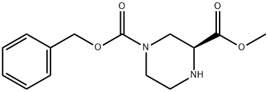 (S)-4-N-CBZ-ピペラジン-2-カルボン酸メチルエステル 化学構造式