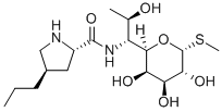 メチル6,8-ジデオキシ-6-[[[(2S,4R)-4β-プロピル-2α-ピロリジニル]カルボニル]アミノ]-1-チオ-D-erythro-α-D-galacto-オクトピラノシド 化学構造式