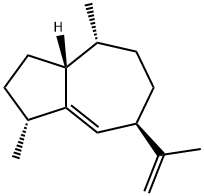 (1R)-1,2,3,3aβ,4,5,6,7-オクタヒドロ-1α,4α-ジメチル-7β-イソプロペニルアズレン 化学構造式
