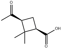 (1R,3S)-3-Acetyl-2,2-dimethylcyclobutane-carboxylic acid Structure