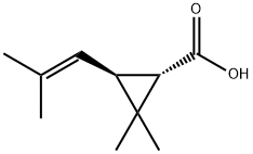 2,2-ジメチル-3β-(2-メチル-1-プロペニル)-1α-シクロプロパンカルボン酸 化学構造式