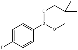 2-(4-フルオロフェニル)-5,5-ジメチル-1,3,2-ジオキサボリナン 化学構造式