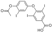 4-(4-アセトキシ-3-ヨードフェノキシ)-3,5-ジヨード安息香酸 化学構造式