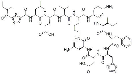 N2-[N-[[2-[(S)-2-メチルブタノイル]チアゾール-4-イル]カルボニル]-L-Leu-D-Glu-L-Ile-]シクロ(L-Lys-D-Orn-L-Ile-D-Phe-L-His-D-Asp-L-Asn-) price.