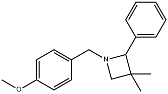 1-(p-メトキシベンジル)-3,3-ジメチル-2-フェニルアゼチジン 化学構造式
