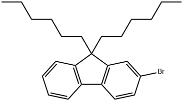 2-ブロモ-9,9-ジヘキシルフルオレン 化学構造式
