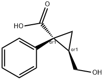 (1R,2R)-2-羟甲基-1-苯基环丙羧酸, 22613-99-6, 结构式