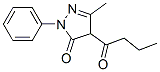 2,4-ジヒドロ-5-メチル-4-(1-オキソブチル)-2-フェニル-3H-ピラゾール-3-オン 化学構造式