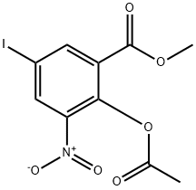 Salicylic acid, 5-iodo-3-nitro-, methyl ester, acetate (ester) Structure
