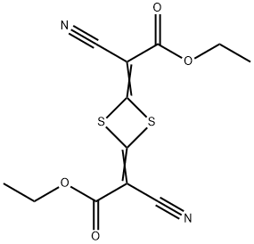 二乙基 2,2′-(1,3-二噻丁环-2,4-二亚基)二(氰基乙酸) 结构式